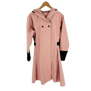 Blæst Rainwear Pink Hooded Trench Coat Waterproof Jacket Size L Scandi Spring